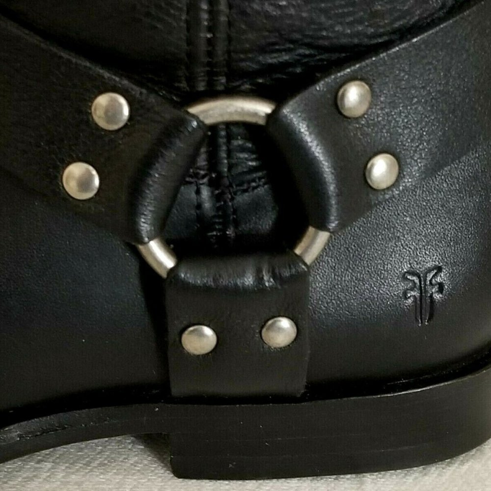 FRYE PHILLIP HARNESS EQUESTRIAN TALL RIDING BOOTS BLACK LEATHER ZIP 6.5 NWT - Picture 11 of 12
